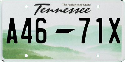 TN license plate A4671X