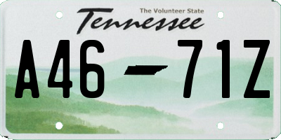 TN license plate A4671Z