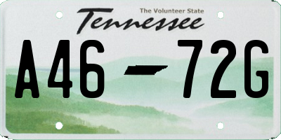 TN license plate A4672G