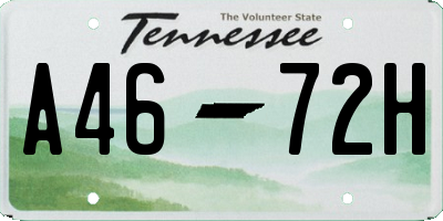 TN license plate A4672H