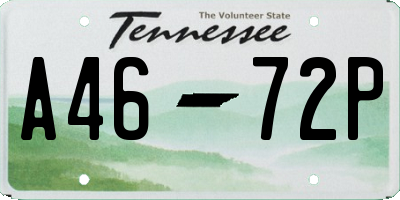 TN license plate A4672P