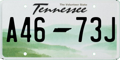 TN license plate A4673J