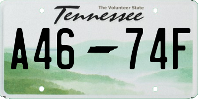 TN license plate A4674F