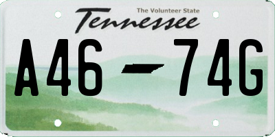 TN license plate A4674G