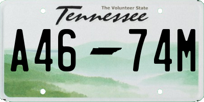 TN license plate A4674M