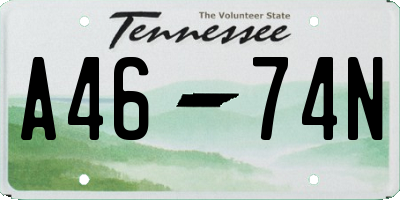 TN license plate A4674N