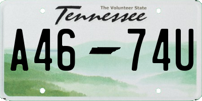 TN license plate A4674U