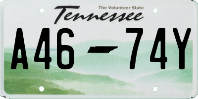 TN license plate A4674Y