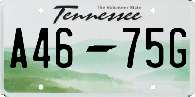 TN license plate A4675G