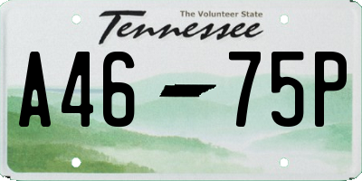TN license plate A4675P