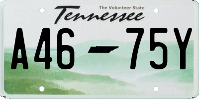 TN license plate A4675Y