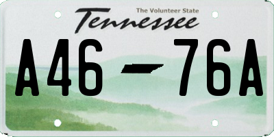 TN license plate A4676A