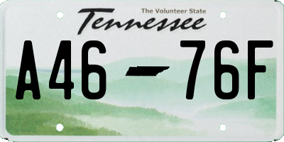 TN license plate A4676F