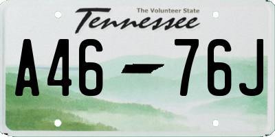 TN license plate A4676J