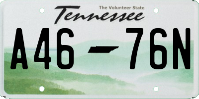 TN license plate A4676N