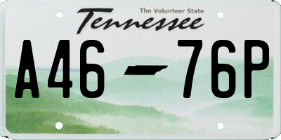 TN license plate A4676P