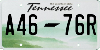 TN license plate A4676R