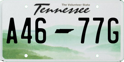 TN license plate A4677G