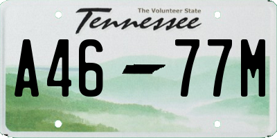 TN license plate A4677M