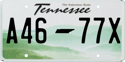 TN license plate A4677X