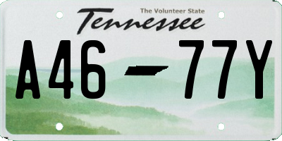 TN license plate A4677Y