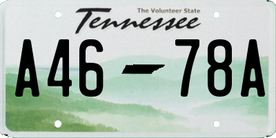 TN license plate A4678A