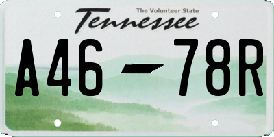 TN license plate A4678R
