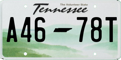 TN license plate A4678T
