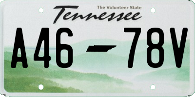 TN license plate A4678V