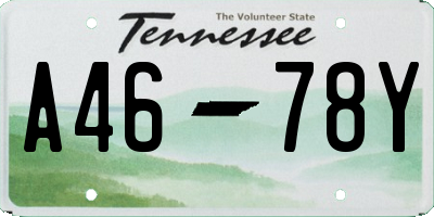TN license plate A4678Y