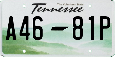 TN license plate A4681P