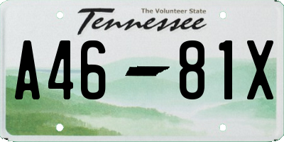 TN license plate A4681X