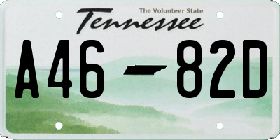 TN license plate A4682D