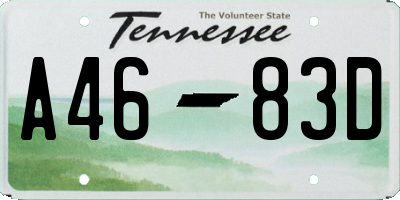 TN license plate A4683D