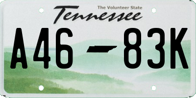 TN license plate A4683K