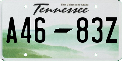 TN license plate A4683Z