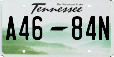 TN license plate A4684N