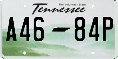 TN license plate A4684P