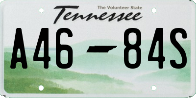 TN license plate A4684S