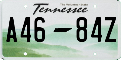 TN license plate A4684Z