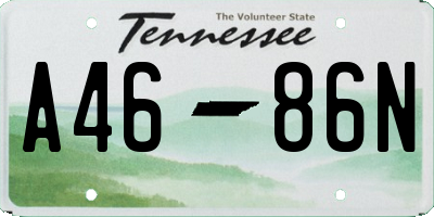 TN license plate A4686N