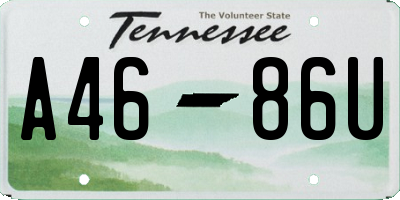 TN license plate A4686U