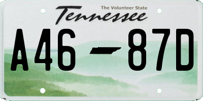 TN license plate A4687D