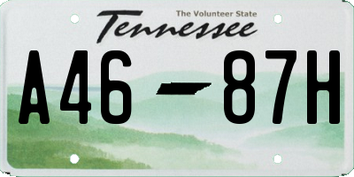 TN license plate A4687H