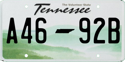 TN license plate A4692B