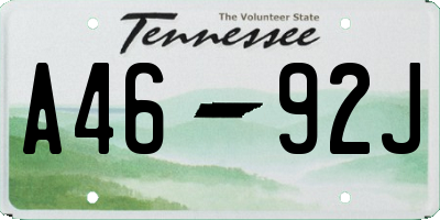 TN license plate A4692J
