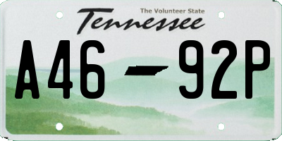 TN license plate A4692P