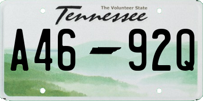 TN license plate A4692Q