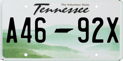 TN license plate A4692X