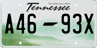 TN license plate A4693X